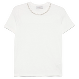 T-shirt manica corta con applicazioni D46EL034APEE3 MF212 ERMANNO FIRENZE Off white/cry 