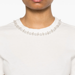T-shirt manica corta con applicazioni D46EL034APEE3 MF212 ERMANNO FIRENZE Off white/cry 