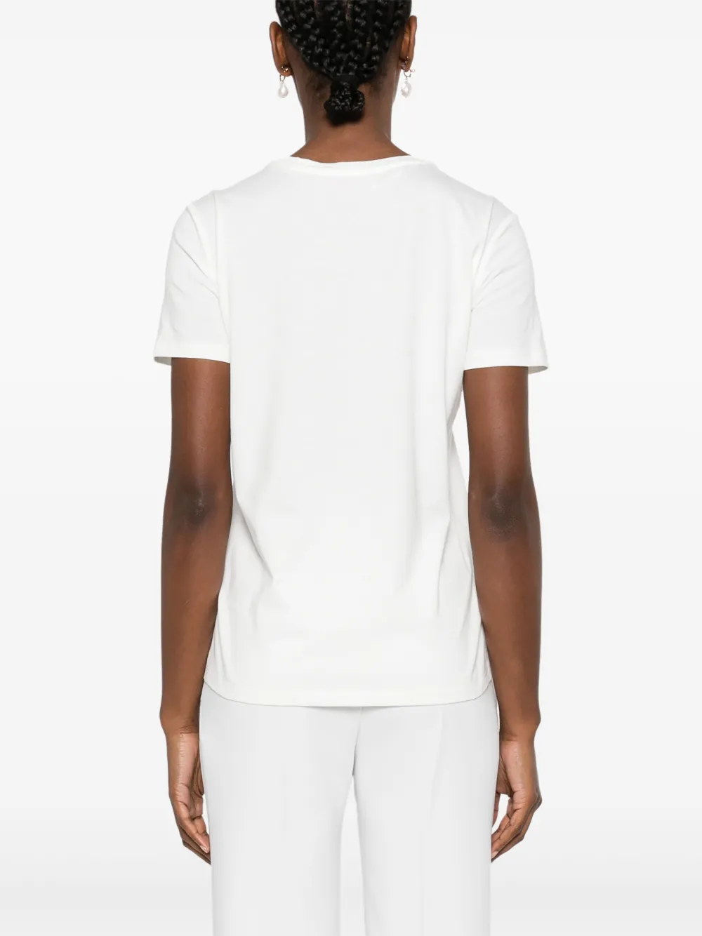 T-Shirt manica corta con applicazioni D46EL050REE8 MFA42 ERMANNO FIRENZE White 