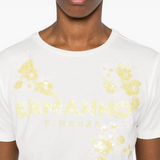 T-Shirt manica corta con applicazioni D46EL050REE8 MFA42 ERMANNO FIRENZE White 