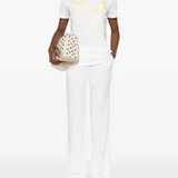 T-Shirt manica corta con applicazioni D46EL050REE8 MFA42 ERMANNO FIRENZE White 