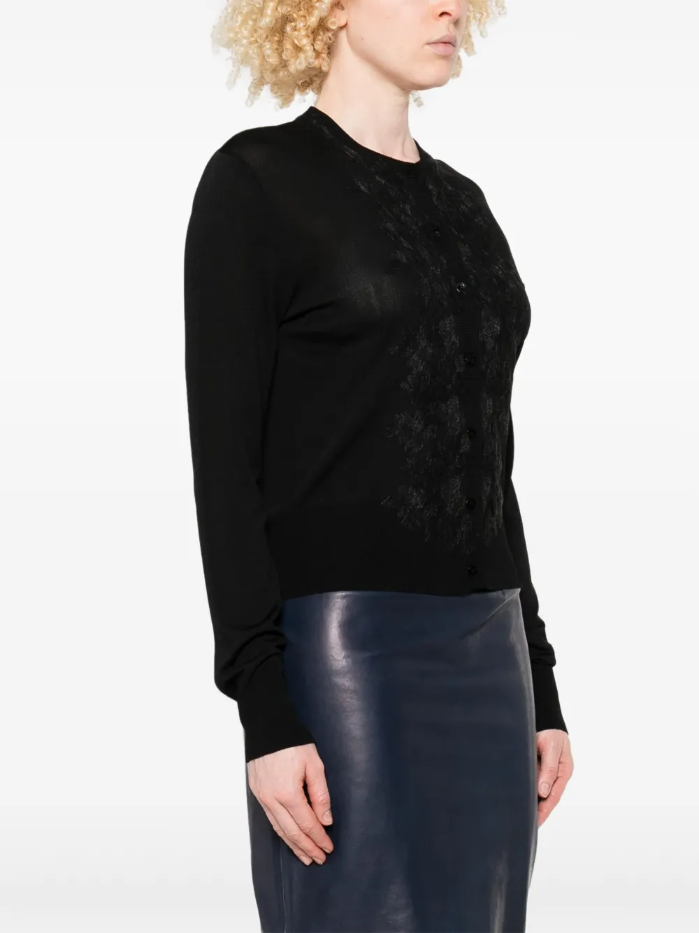 Cardigan con pizzo D46EN016EA2 MF099 ERMANNO FIRENZE Nero 