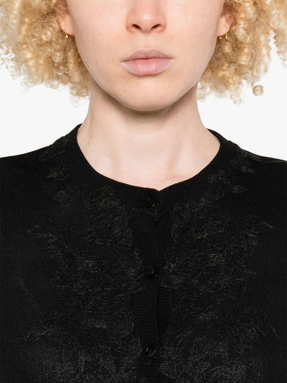 Cardigan con pizzo D46EN016EA2 MF099 ERMANNO FIRENZE Nero 