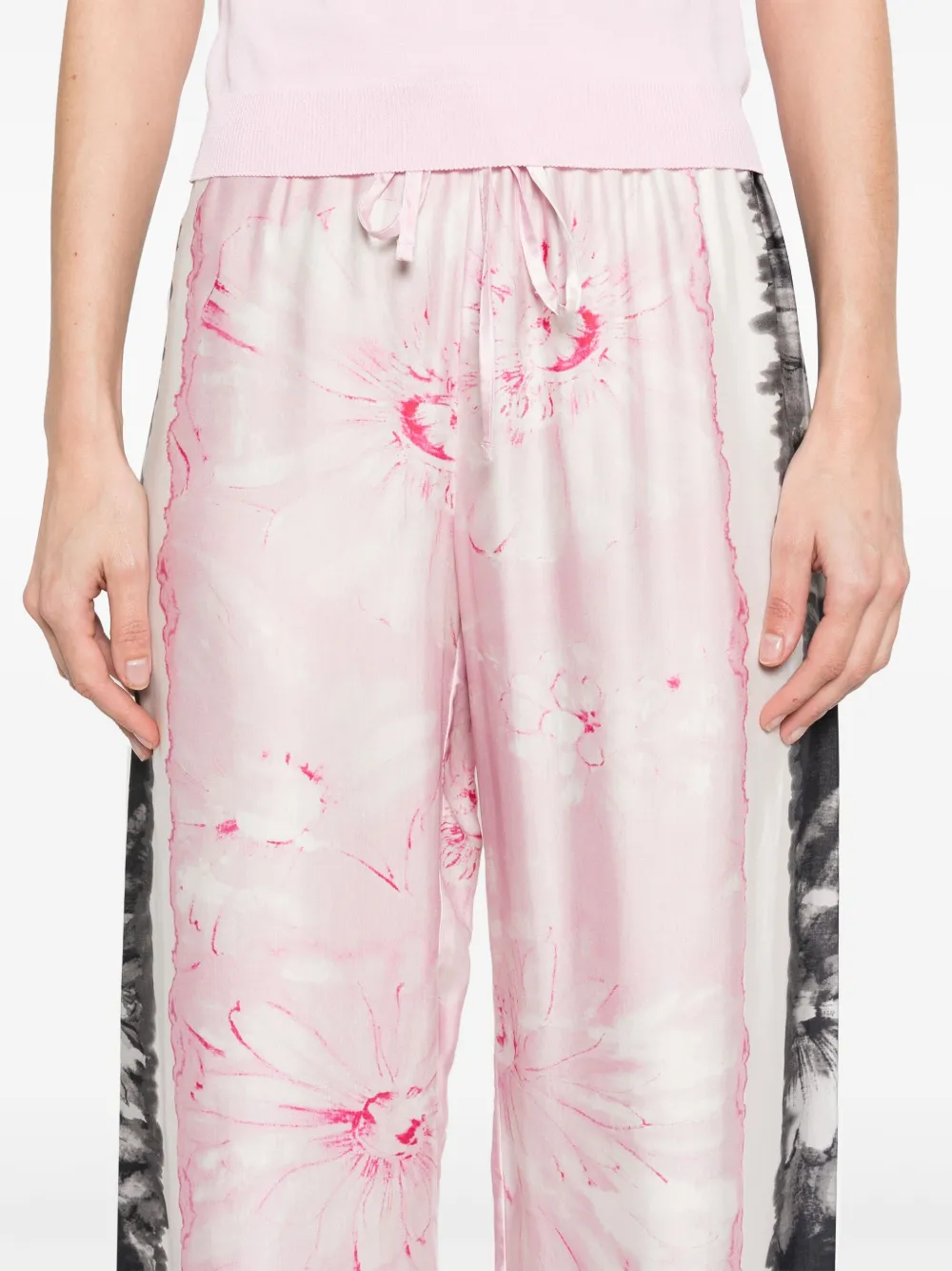 Pantaloni stampa floreale D46EP059ED2 02199 ERMANNO FIRENZE Pink 