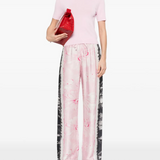 Pantaloni stampa floreale D46EP059ED2 02199 ERMANNO FIRENZE Pink 