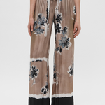 Pantalone in seta stampata D46EP087ED0 MFA37 ERMANNO FIRENZE Mou/off white/nerp 