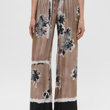 Pantalone in seta stampata D46EP087ED0 MFA37 ERMANNO FIRENZE Mou/off white/nerp 