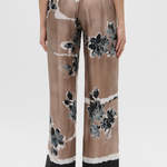 Pantalone in seta stampata D46EP087ED0 MFA37 ERMANNO FIRENZE Mou/off white/nerp 