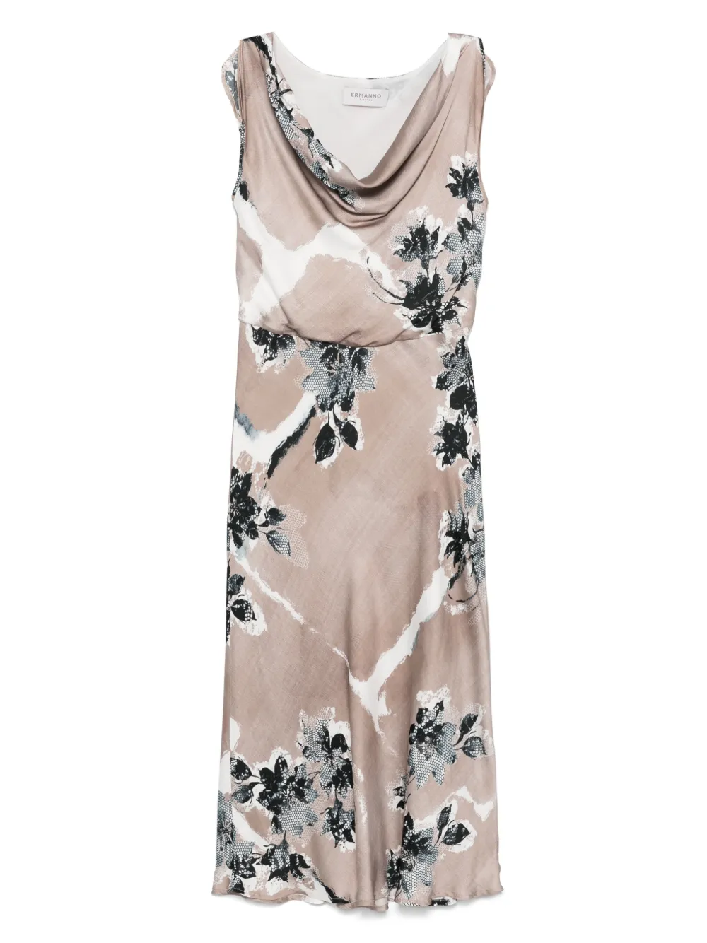 Abito in seta stampato D46EQ067ED0 MFA37 ERMANNO FIRENZE Beige 