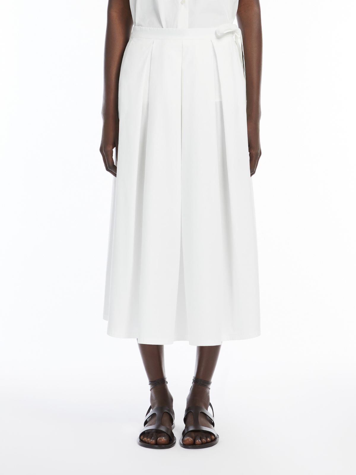 Gonna in popeline di cotone 2515101032 004 MAX MARA WEEKEND Off white 