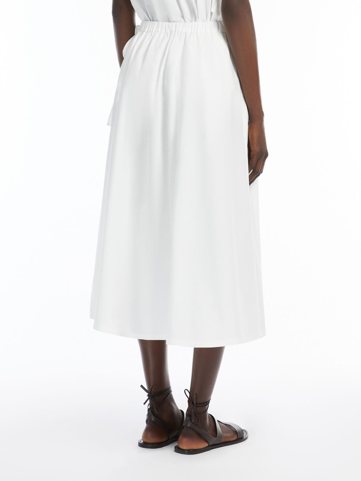 Gonna in popeline di cotone 2515101032 004 MAX MARA WEEKEND Off white 