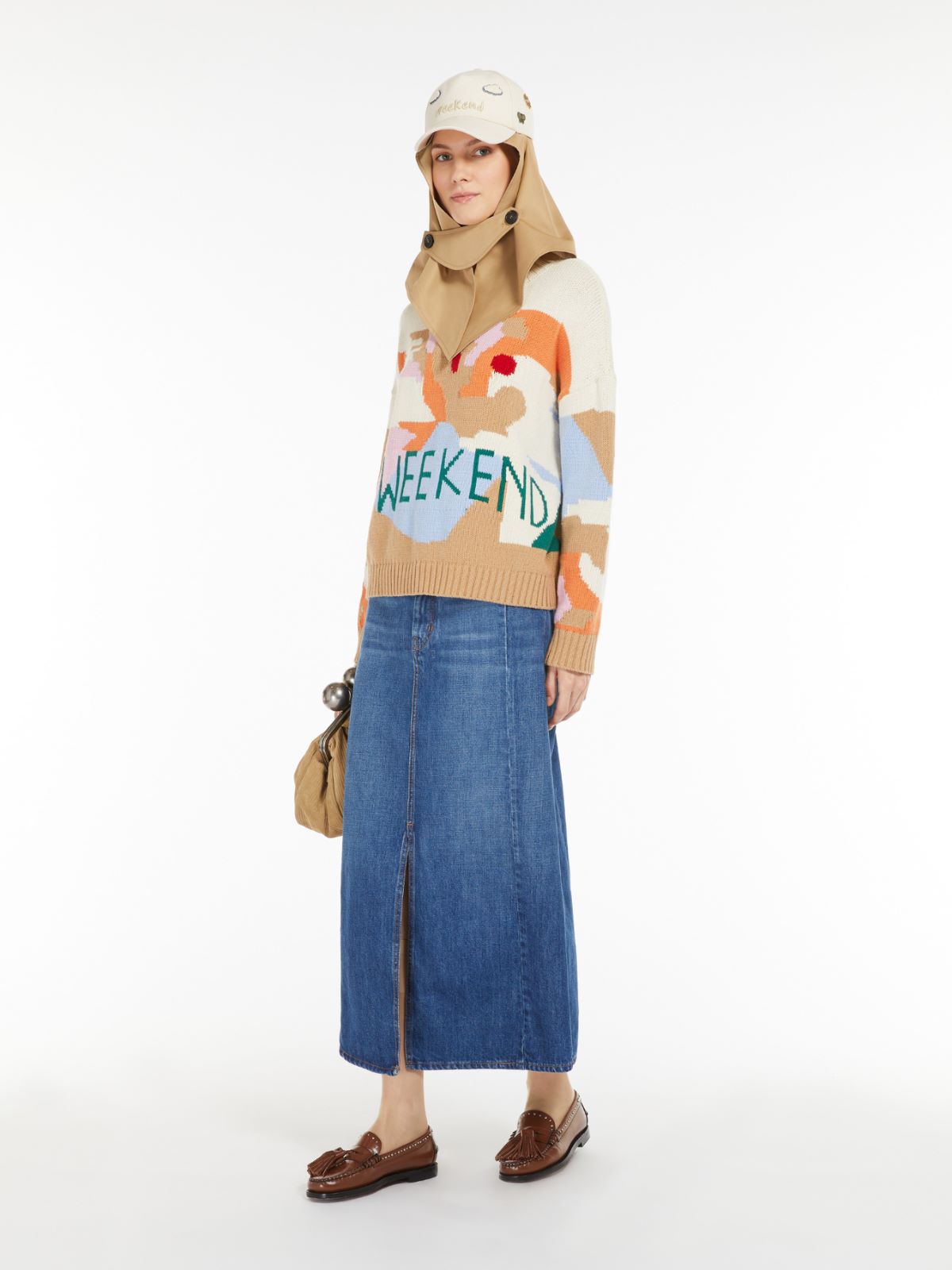 Gonna lunga in denim 2515101061 008 MAX MARA WEEKEND Blu 