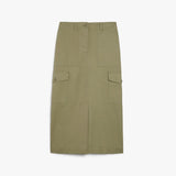 Gonna lunga in canvas di cotone 2515101071 002 MAX MARA WEEKEND Verde 