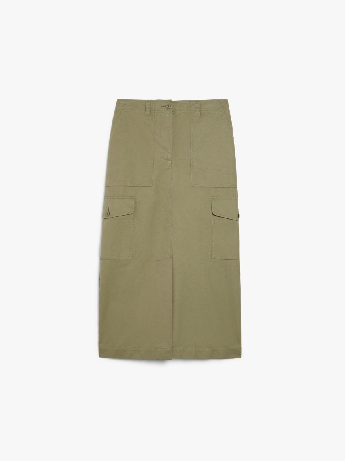Gonna lunga in canvas di cotone 2515101071 002 MAX MARA WEEKEND Verde 