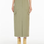 Gonna lunga in canvas di cotone 2515101071 002 MAX MARA WEEKEND Verde 