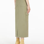 Gonna lunga in canvas di cotone 2515101071 002 MAX MARA WEEKEND Verde 