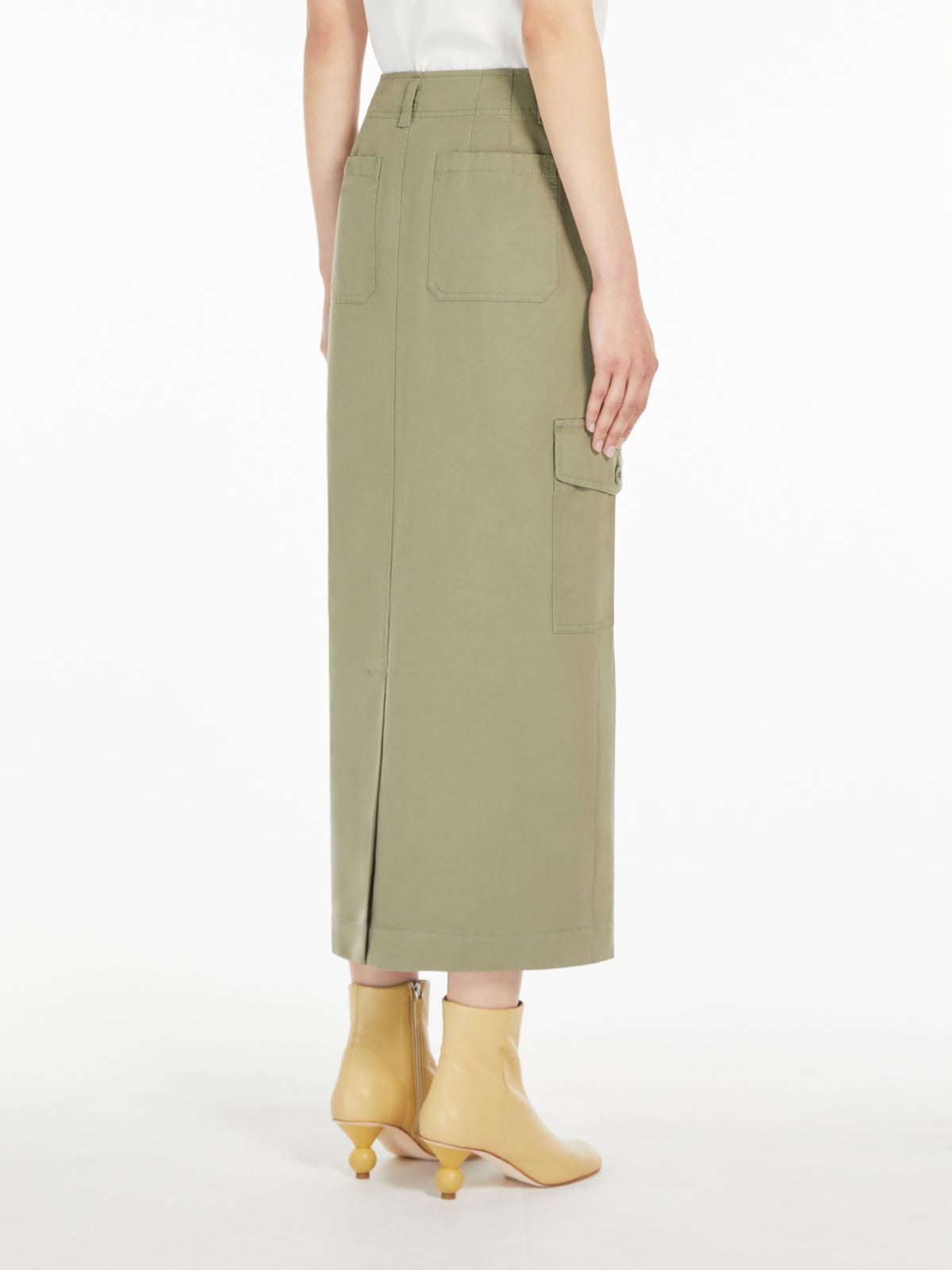 Gonna lunga in canvas di cotone 2515101071 002 MAX MARA WEEKEND Verde 
