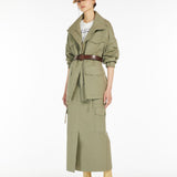 Gonna lunga in canvas di cotone 2515101071 002 MAX MARA WEEKEND Verde 