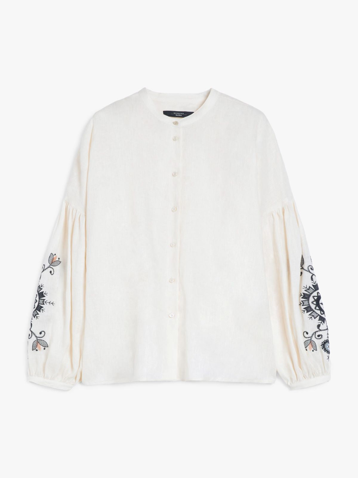 Camicia coreana in lino 2515111122 022 MAX MARA WEEKEND Ecrù 