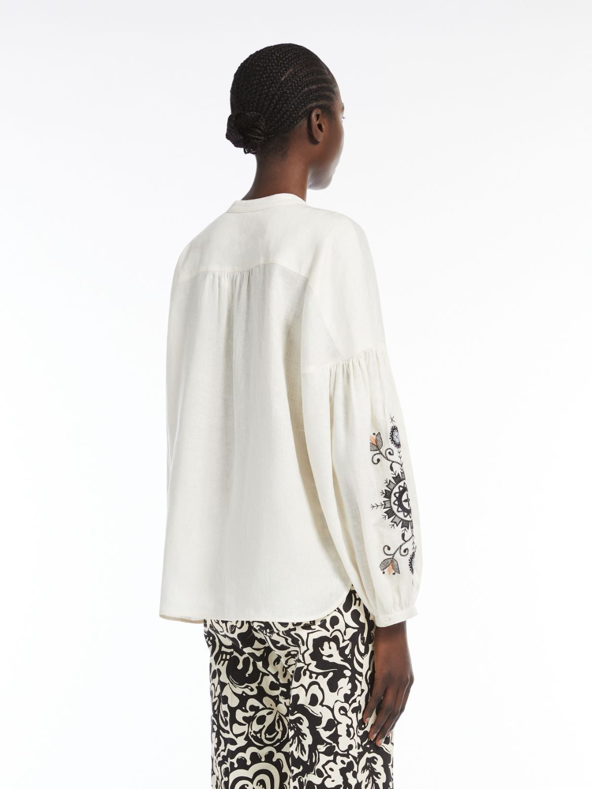 Camicia coreana in lino 2515111122 022 MAX MARA WEEKEND Ecrù 