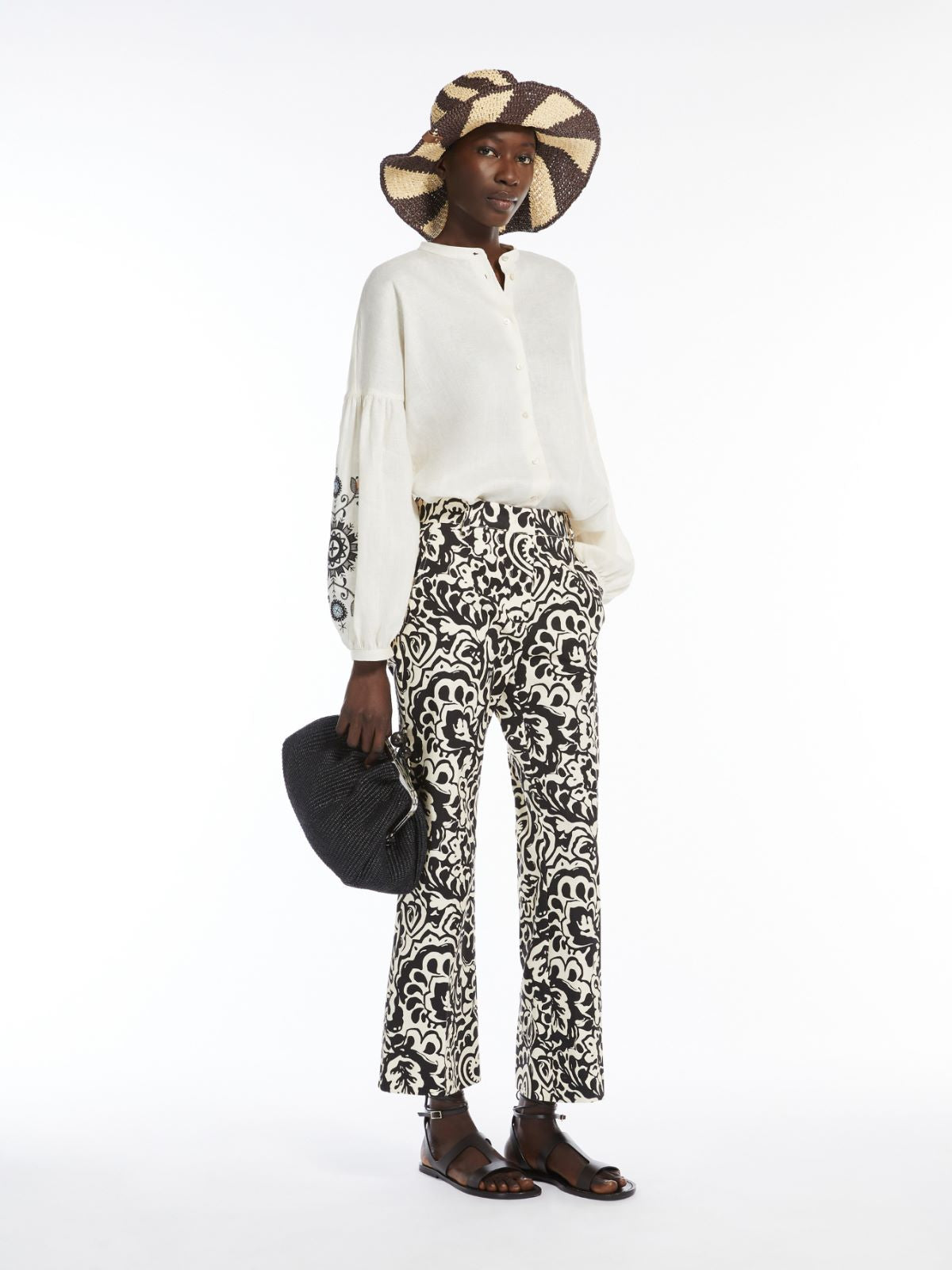 Camicia coreana in lino 2515111122 022 MAX MARA WEEKEND Ecrù 