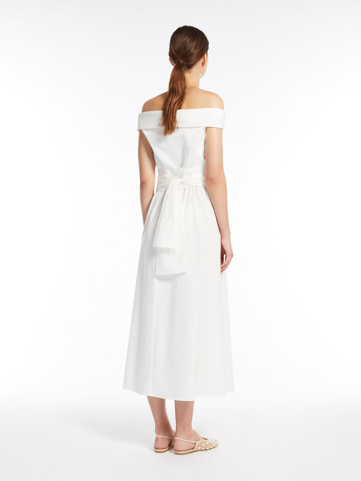 Abito senza spalline in cotone 2515221036 016 MAX MARA WEEKEND Bianco 
