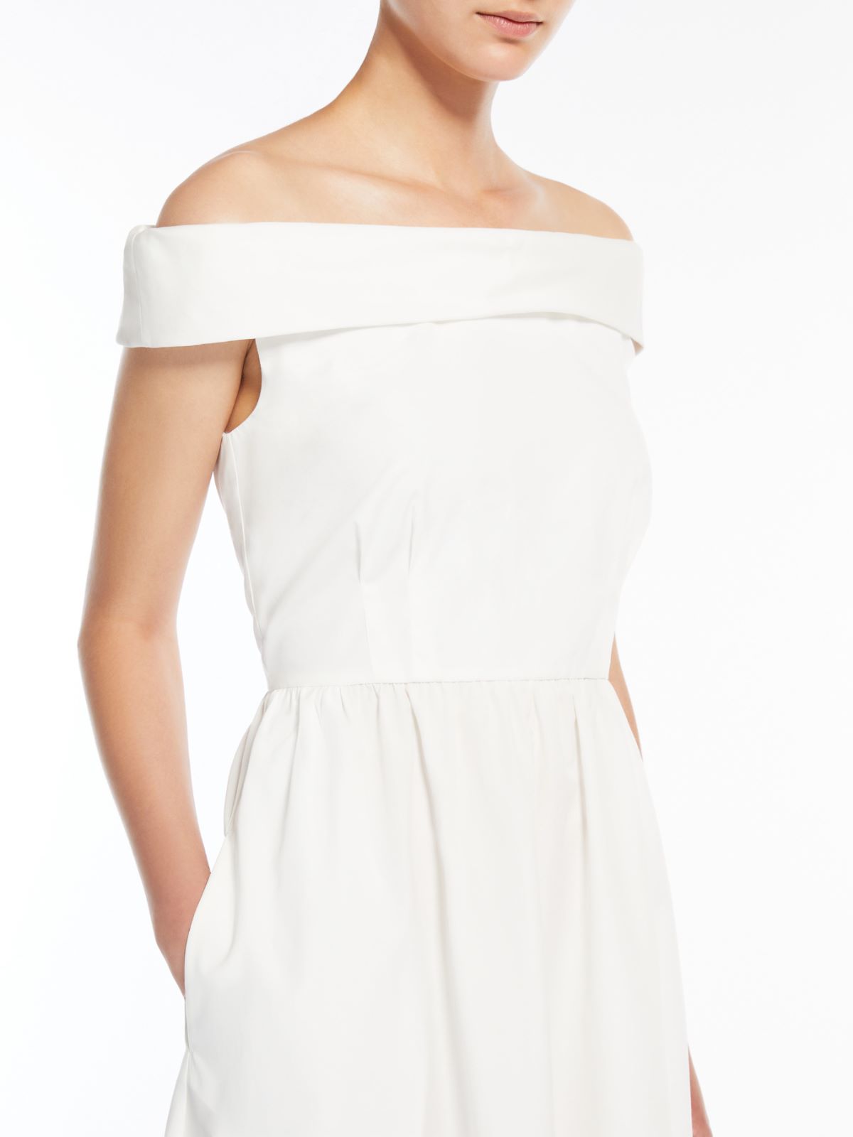Abito senza spalline in cotone 2515221036 016 MAX MARA WEEKEND Bianco 