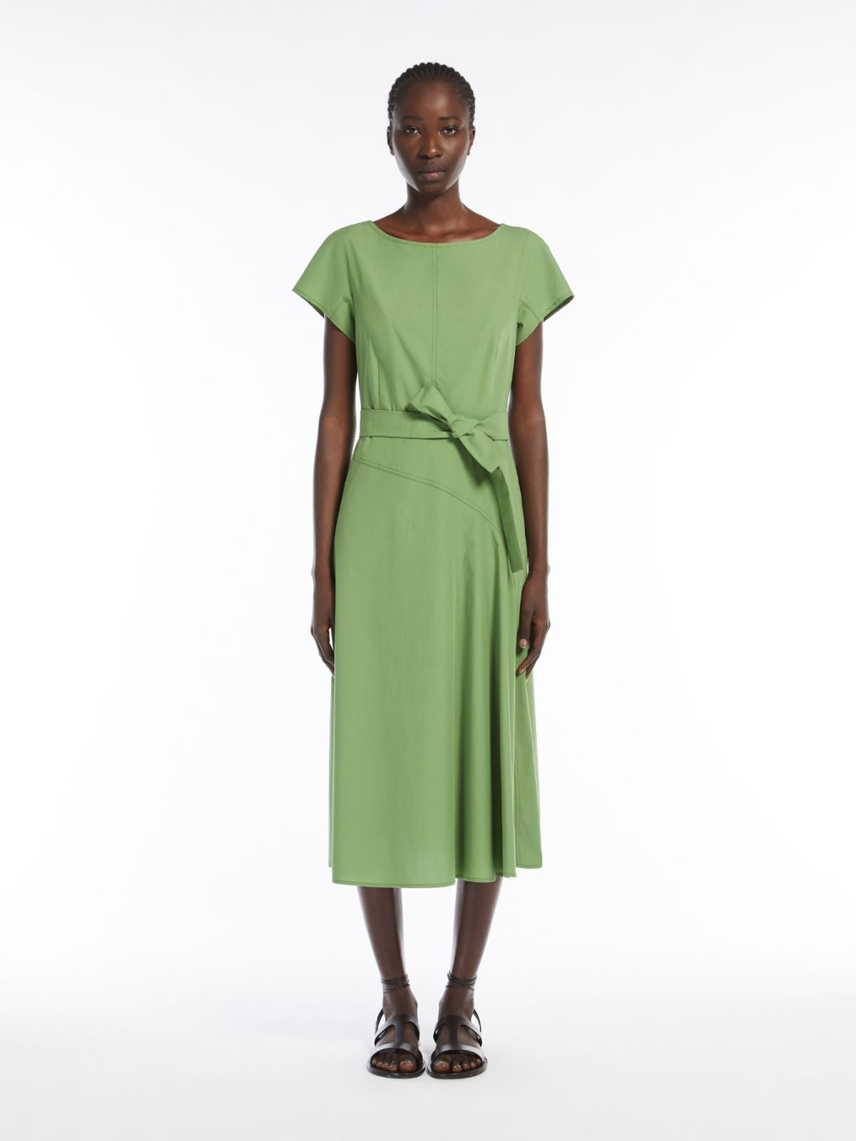 Abito in cotone smanicato 2515221142 007 MAX MARA WEEKEND Verde 