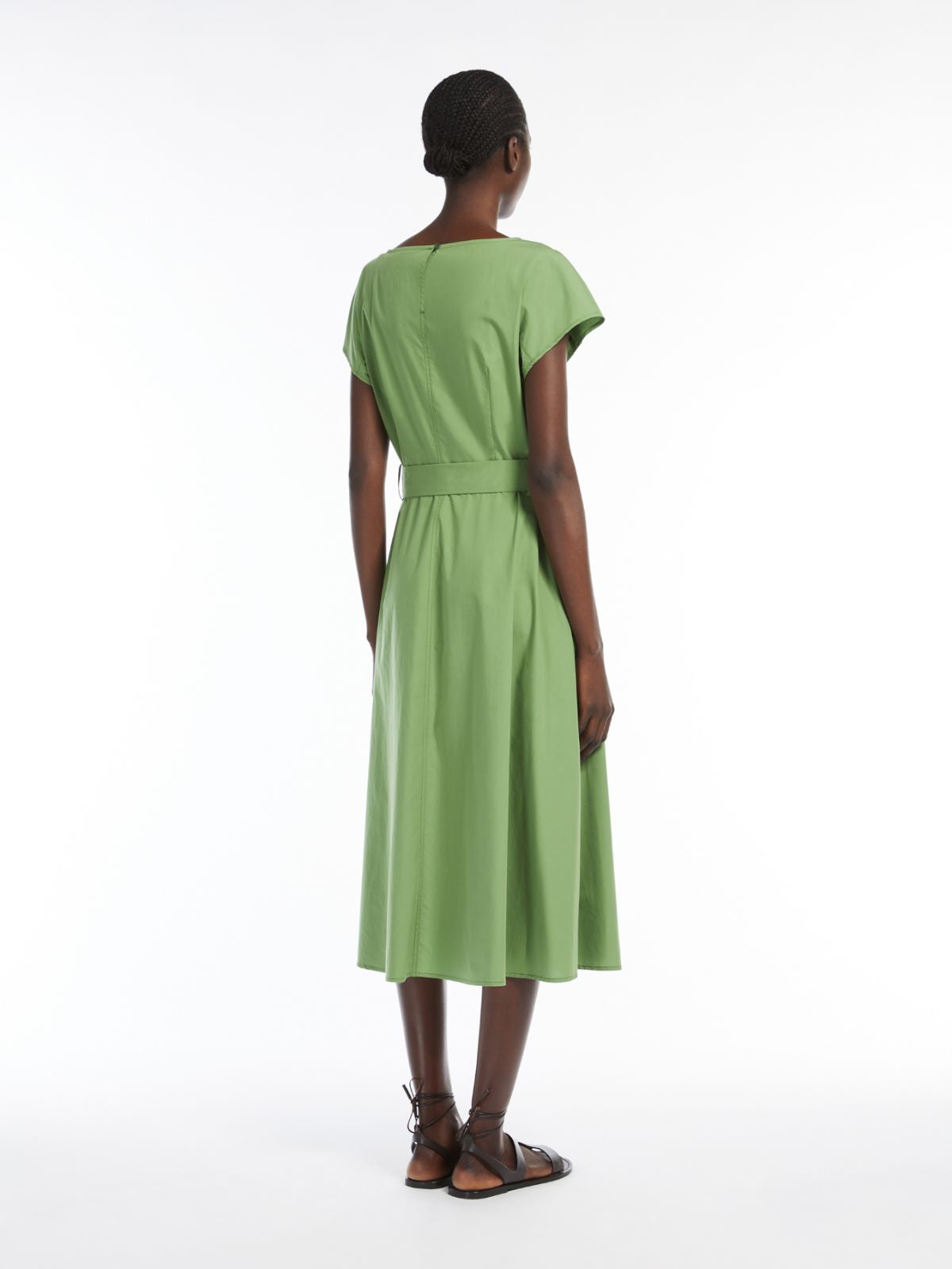 Abito in cotone smanicato 2515221142 007 MAX MARA WEEKEND Verde 