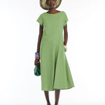 Abito in cotone smanicato 2515221142 007 MAX MARA WEEKEND Verde 
