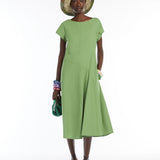 Abito in cotone smanicato 2515221142 007 MAX MARA WEEKEND Verde 