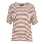 T-Shirt manica corta a righe PED5343 99012278 RI004 PEUTEREY Bianco/marrone 