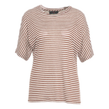 T-Shirt manica corta a righe PED5343 99012278 RI004 PEUTEREY Bianco/marrone 