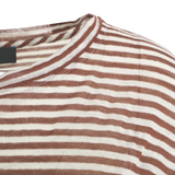 T-Shirt manica corta a righe PED5343 99012278 RI004 PEUTEREY Bianco/marrone 
