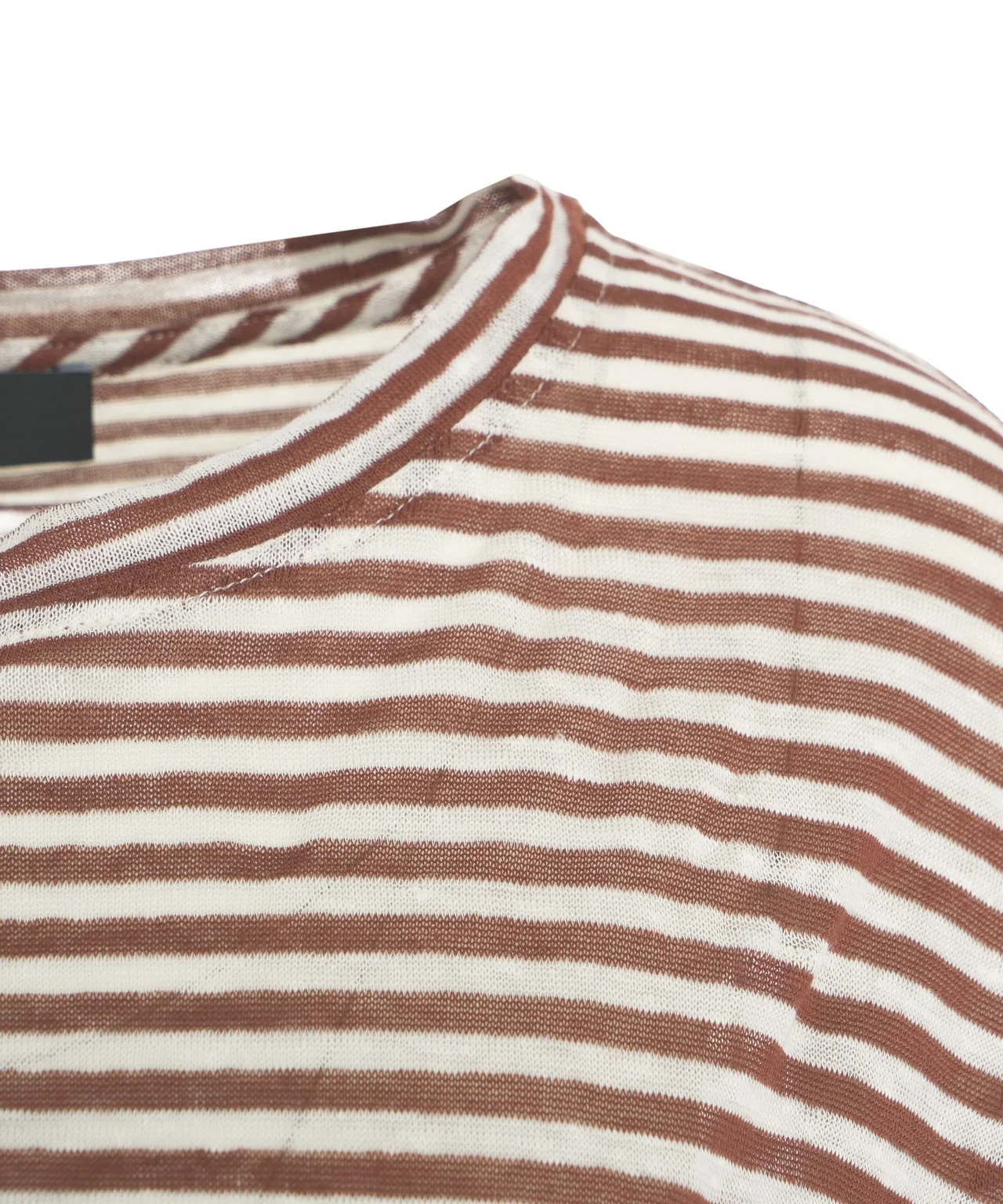 T-Shirt manica corta a righe PED5343 99012278 RI004 PEUTEREY Bianco/marrone 