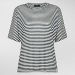 T-Shirt manica corta a righe PED5343 99012278 RI015 PEUTEREY Bianco/blu 