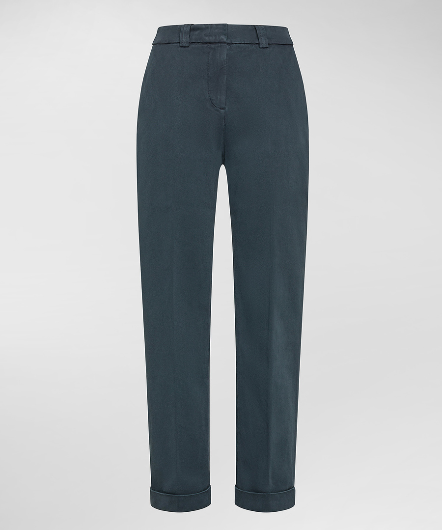 Pantalone in gabardina di cotone elasticizzata PED5344 99011950 215 PEUTEREY Blue 