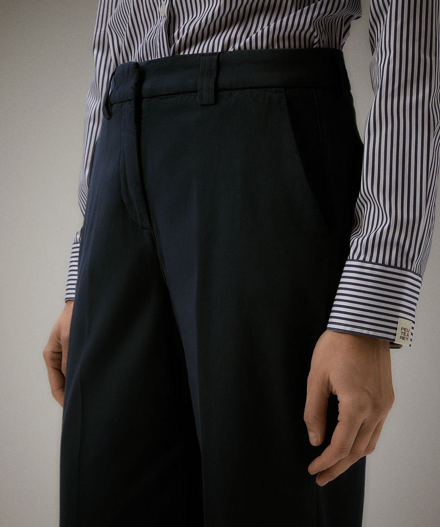 Pantalone in gabardina di cotone elasticizzata PED5344 99011950 215 PEUTEREY Blue 