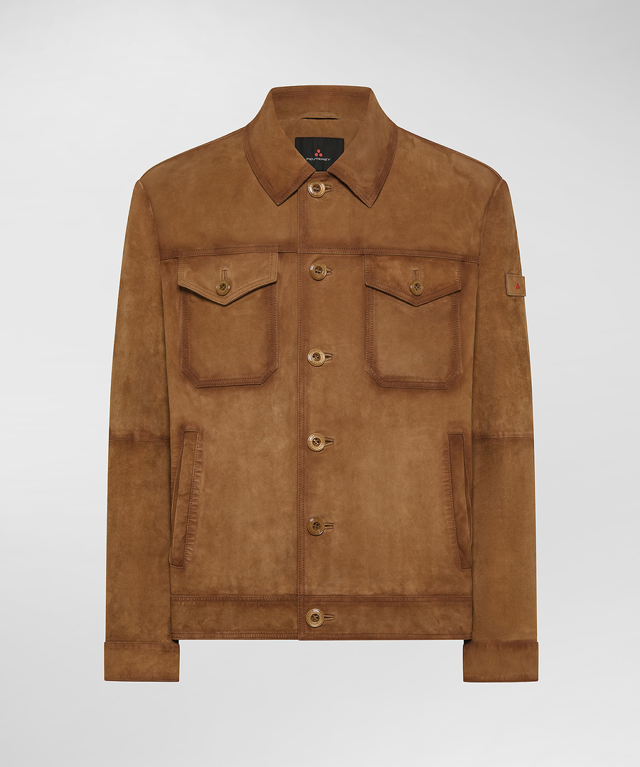 Giacca camicia in suede effetto used PEU5415 99012295 466 PEUTEREY Chipmunk 
