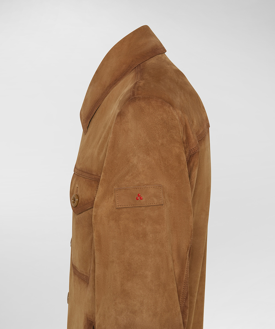Giacca camicia in suede effetto used PEU5415 99012295 466 PEUTEREY Chipmunk 