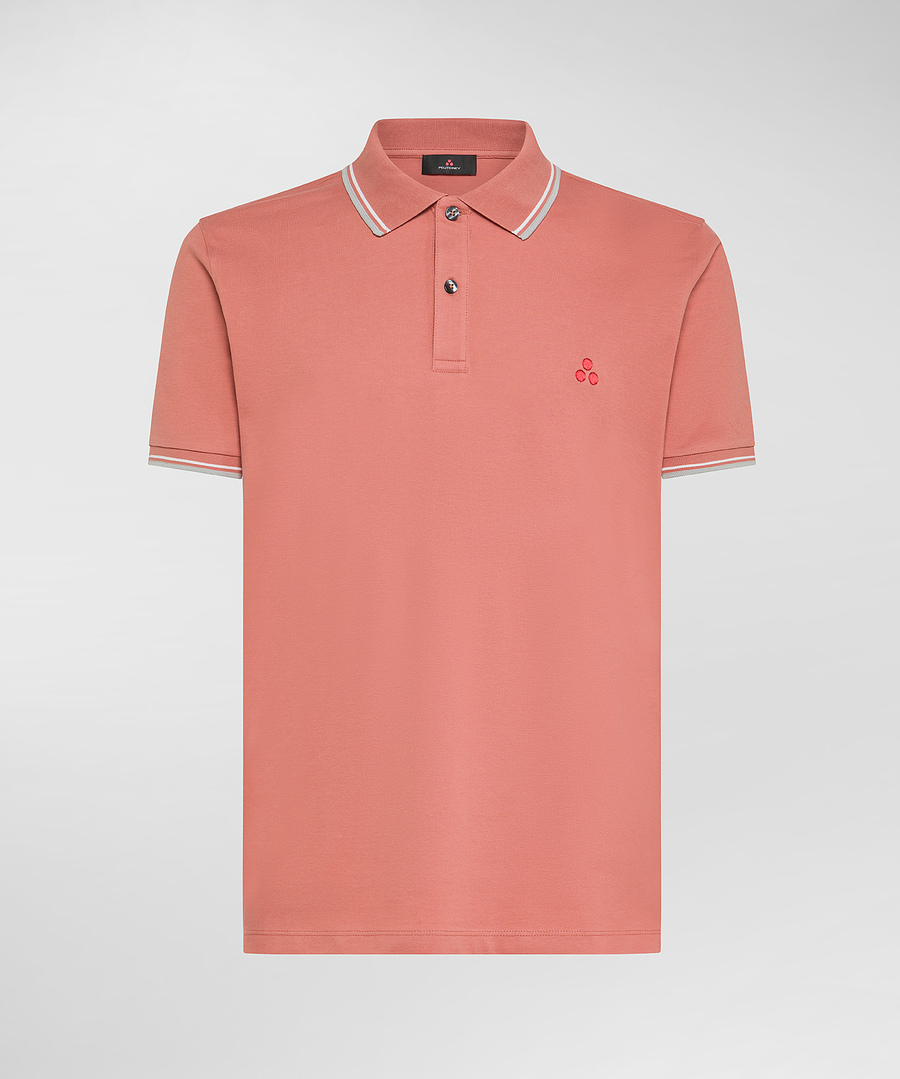 Polo in piquè di cotone stretch PEU5468 99011991 460 PEUTEREY Terracotta 