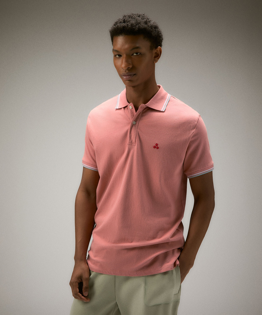 Polo in piquè di cotone stretch PEU5468 99011991 460 PEUTEREY Terracotta 