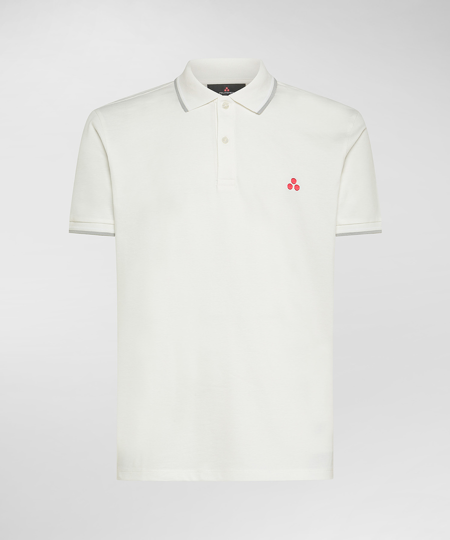 Polo in piquè di cotone stretch PEU5468 99011991 730 PEUTEREY Papiro 