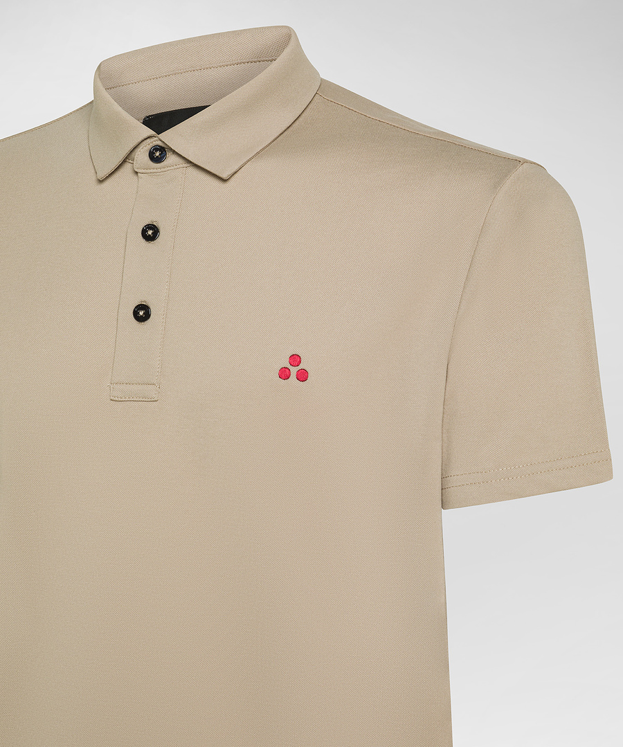 Polo in piquè di cotone stretch PEU5471 99012182 859 PEUTEREY Amaretto 