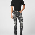 Jeans slim fit effetto used MDT4011 PDE004N 02 02RX PHILIPP PLEIN Riot black 