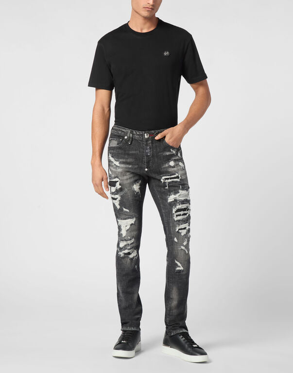 Jeans slim fit effetto used MDT4011 PDE004N 02 02RX PHILIPP PLEIN Riot black 
