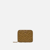 Portafoglio quadrato in pelle Monogram imprimè 100249A1YB C83Q PINKO Torrone-antique gold 