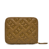 Portafoglio quadrato in pelle Monogram imprimè 100249A1YB C83Q PINKO Torrone-antique gold 