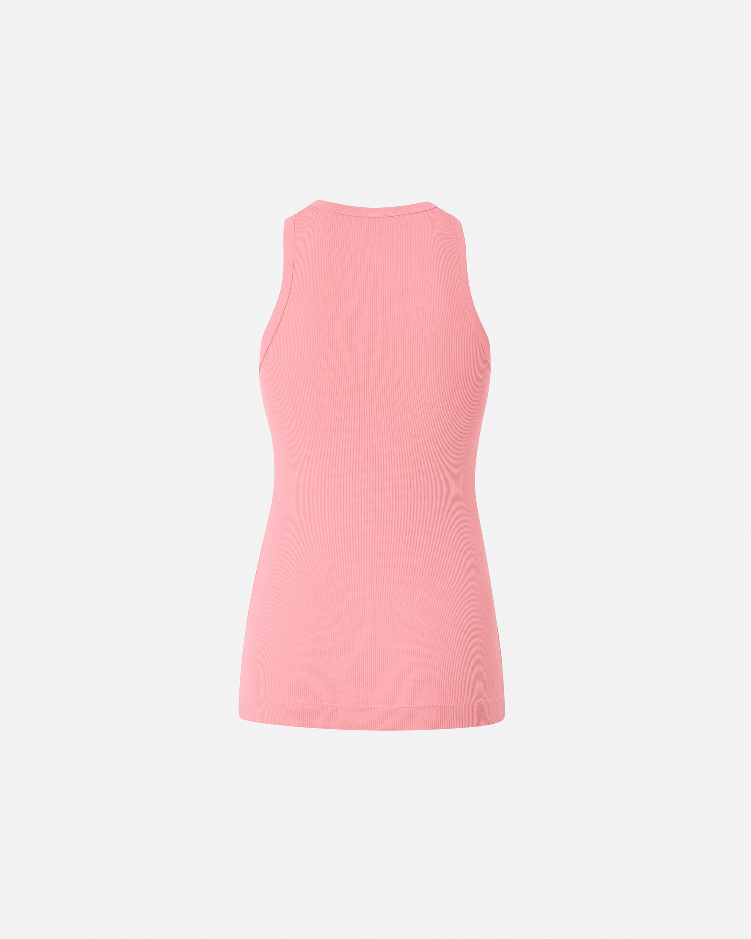 Top canottiera a costine con logo uccellini 100807A2C1 N55 PINKO Coral assolato 
