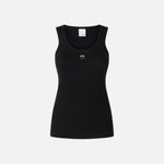 Top canottiera a costine con logo uccellini 100807A2C1 Z99 PINKO Nero limousine 
